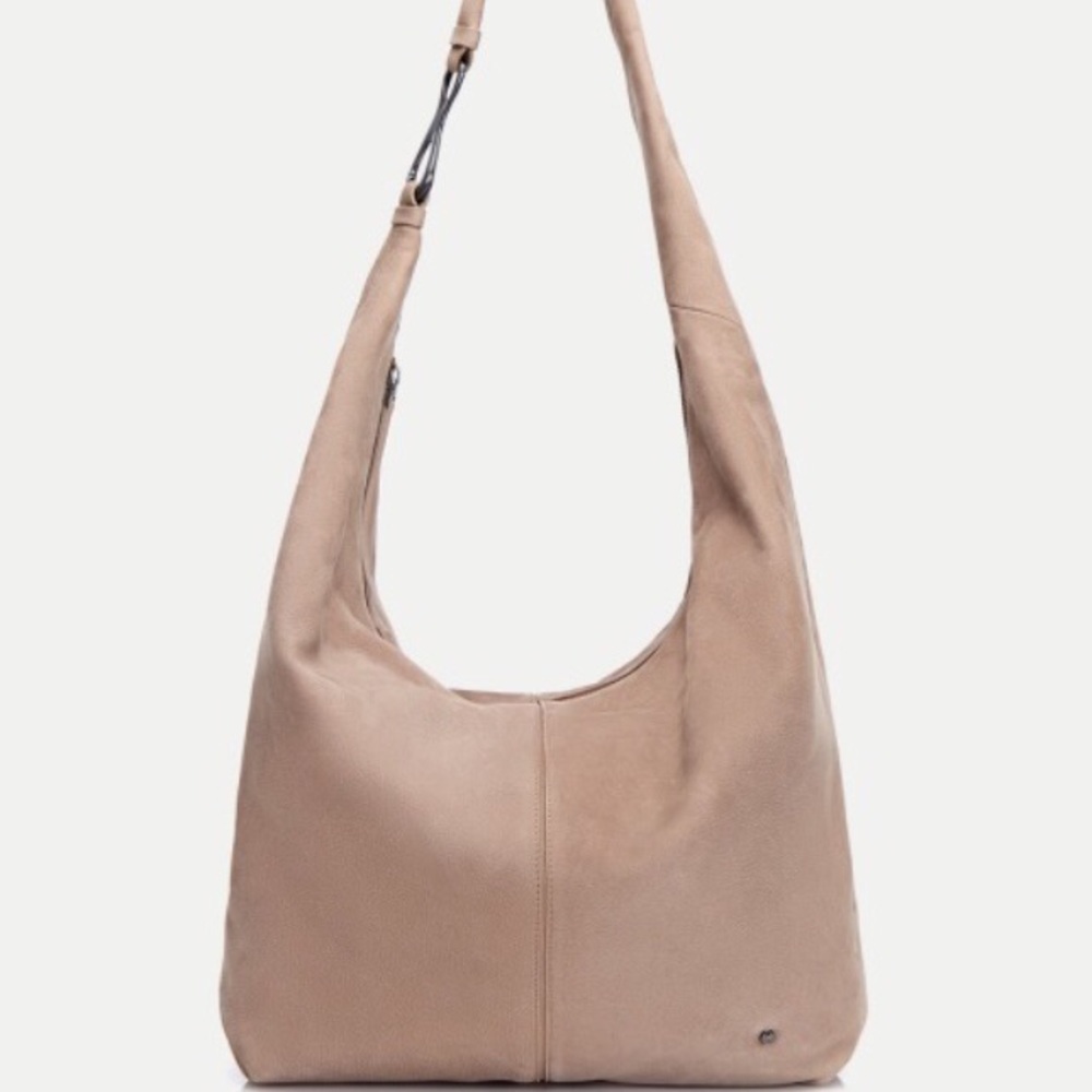 Halston Heritage Large Suede Mushroom Grey Hobo